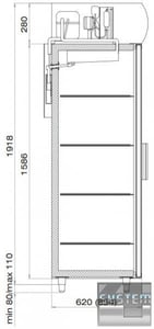 Холодильна шафа Polair DM105-G ШХ-0,5 ДС (нерж.), фото №3, інтернет-магазин харчового обладнання Систем4