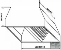 Зонт вытяжной островной 1000/1000