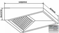 Зонт вытяжной пристенный Снек с фильтрами без подсветки, фото №1, интернет-магазин пищевого оборудования Систем4