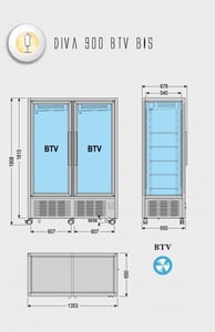 Кондитерский морозильно-холодильный шкаф Tecfrigo DIVA 900 BTV BIS, фото №2, интернет-магазин пищевого оборудования Систем4