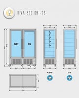 Кондитерский морозильно-холодильный шкаф Tecfrigo DIVA 900 GBT-GS, фото №2, интернет-магазин пищевого оборудования Систем4