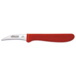 Нож для чистки Arcos 180322 изогнутый 60 мм красный серия Genova, фото №1, интернет-магазин пищевого оборудования Систем4