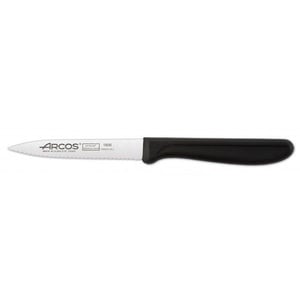 Нож для чистки Arcos 100 мм зубчатый черный серия Genova