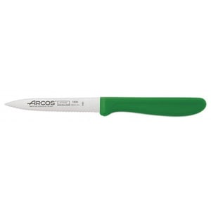 Нож для чистки Arcos 100 мм зубчатый зеленый 180611 серия Genova, фото №1, интернет-магазин пищевого оборудования Систем4