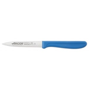 Нож для чистки Arcos 100 мм зубчатый синий 180613 серия Genova, фото №1, интернет-магазин пищевого оборудования Систем4