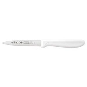 Нож для чистки Arcos 100 мм зубчатый белый 180614 серия Genova, фото №1, интернет-магазин пищевого оборудования Систем4