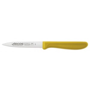 Нож для чистки Arcos 100 мм зубчатый желтый 180615 серия Genova, фото №1, интернет-магазин пищевого оборудования Систем4