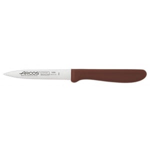Нож для чистки Arcos 100 мм зубчатый коричневый 180618 серия Genova, фото №1, интернет-магазин пищевого оборудования Систем4