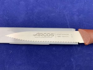 Нож для чистки Arcos 100 мм зубчатый коричневый 180618 серия Genova, фото №2, интернет-магазин пищевого оборудования Систем4
