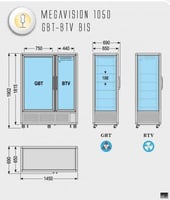 Морозильно-холодильна шафа для м'якого морозива Tecfrigo megavision 1050 GBT / BTV BIS, фото №2, інтернет-магазин харчового обладнання Систем4