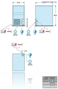 Льдогенератор SAGI (CUBETTI) KGCW23, фото №2, интернет-магазин пищевого оборудования Систем4
