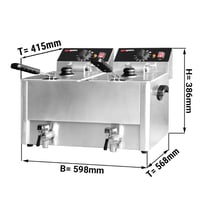 Фритюрниця GGM Gastro EFH8+8, фото №3, інтернет-магазин харчового обладнання Систем4