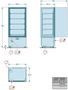 Холодильная витрина SAGI (luxor) KP8Q, фото №2, интернет-магазин пищевого оборудования Систем4
