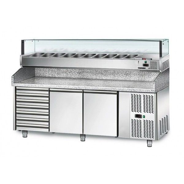 Холодильный стол для пиццы GGM POS208SN#AGS203LN, фото №1, интернет-магазин пищевого оборудования Систем4