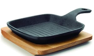 Чавунна сковорода на дерев'яній підставці Lacor 25876, фото №1, інтернет-магазин харчового обладнання Систем4