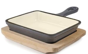 Сковорода эмалированная на деревянной подставке Lacor 25844, фото №1, интернет-магазин пищевого оборудования Систем4
