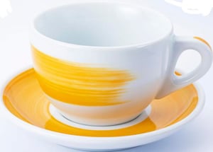 Чашка cappuccino Large Yellow stroke A Ancap 35195 Verona Millecolori Hand Painted Brush, фото №1, интернет-магазин пищевого оборудования Систем4