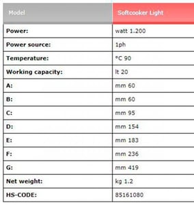 Термопроцессор Sirman Softcooker Light CE230MN, фото №3, интернет-магазин пищевого оборудования Систем4