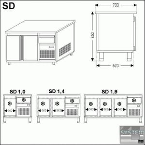 Холодильний стіл Mawi SD-1,0, фото №2, інтернет-магазин харчового обладнання Систем4