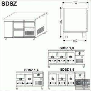Холодильний стіл Mawi SDSZ-1,4, фото №2, інтернет-магазин харчового обладнання Систем4