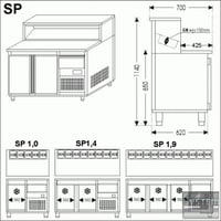 Холодильний стіл Mawi SP-1,4, фото №2, інтернет-магазин харчового обладнання Систем4