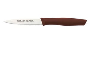 Нож для чистки зубчатый Arcos 100 мм коричневый 188618 серия Nova, фото №1, интернет-магазин пищевого оборудования Систем4