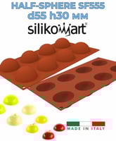 Силіконова форма для десертів SEMISFERA 46 мл Silikomart SF555, фото №1, інтернет-магазин харчового обладнання Систем4