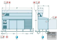 Холодильный стол для пиццы - пиццеола Angelo Po BPZ203A, фото №9, інтернет-магазин харчового обладнання Систем4