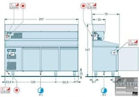 Холодильный стол для пиццы - пиццеола Angelo Po BPZ203S, фото №9, интернет-магазин пищевого оборудования Систем4